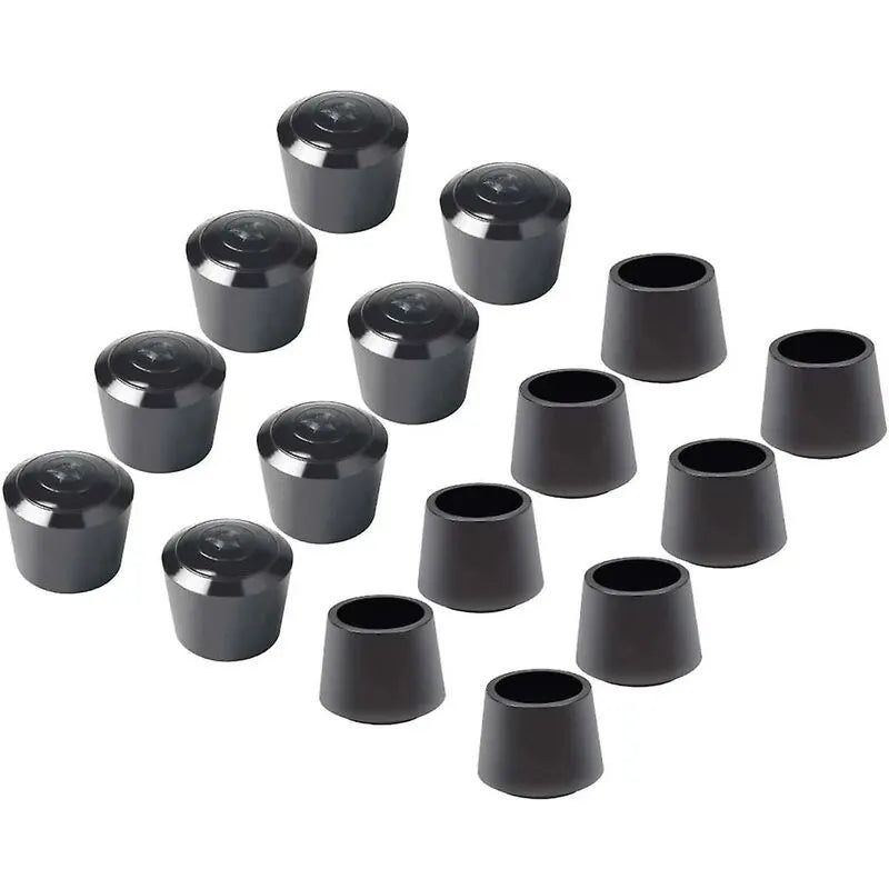 16 Pack Chair Leg Caps, Chair Leg Cap Rubber Chair Leg Protection End Caps, Inner Diameter - 7/8 Inch / 22 Mm, Black
