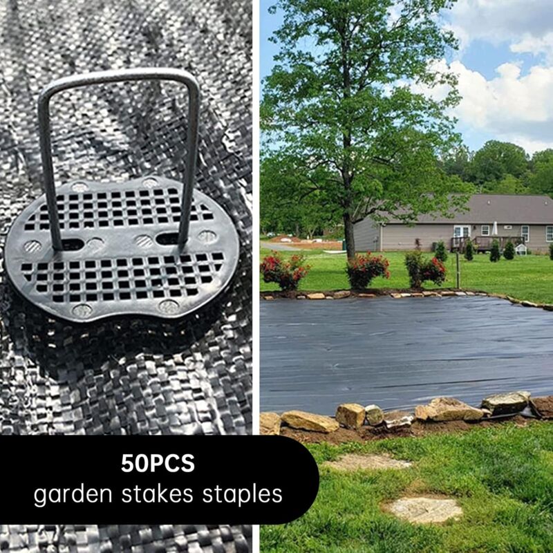 50 Garden Stakes With Washers, Galvanized Steel Tarpaulin Fixing Stakes, Mulch Fabric Fixing Staples, Galvanized Stakes - Image 4