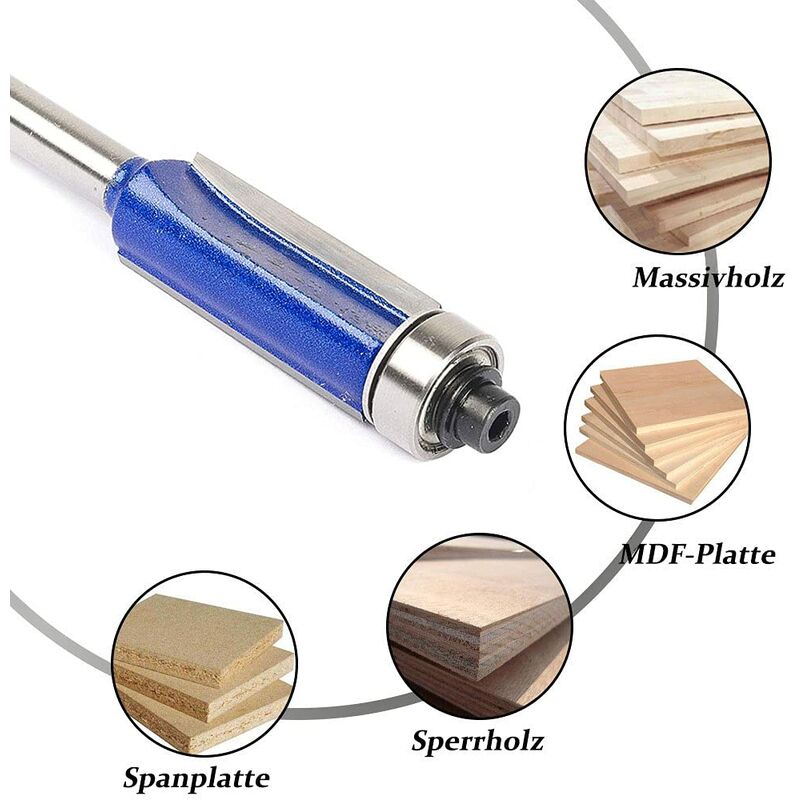 4Pc Flush Trim ROuter Bit Set - 6Mm Shank - Ball Bearings - Grooving ROuter Bit - Wood ROuter Bit - Grooving ROuter Bit - Image 3