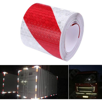 2 pcs Reflective Tape Safety Warning Reflective Sticker Film White Red, Fluorescent Safety Tape Sticker For Night - Image 2