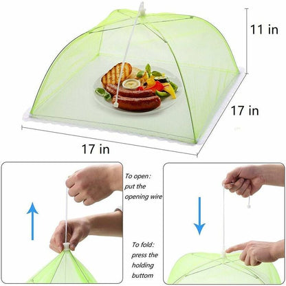 4 pcs Food Cover/Insect Proof Food Cover/Food Tent/Folding Food Cover Mesh Screen Umbrellas, Bbq And More - 4 Colors - Image 2