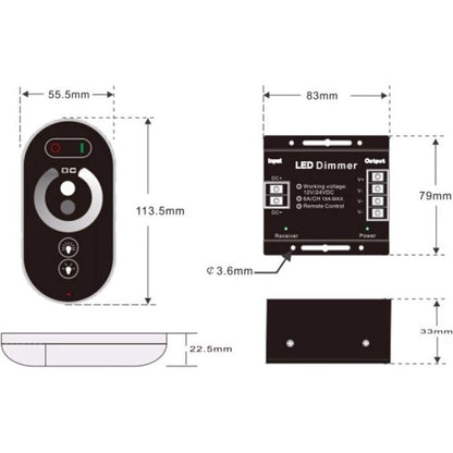 12V Wireless LED Touch LED Dimmer Switch - 12V Dc With Remote Control For All Dc Dimmable LED Lamps - 18A Wireless - Image 2
