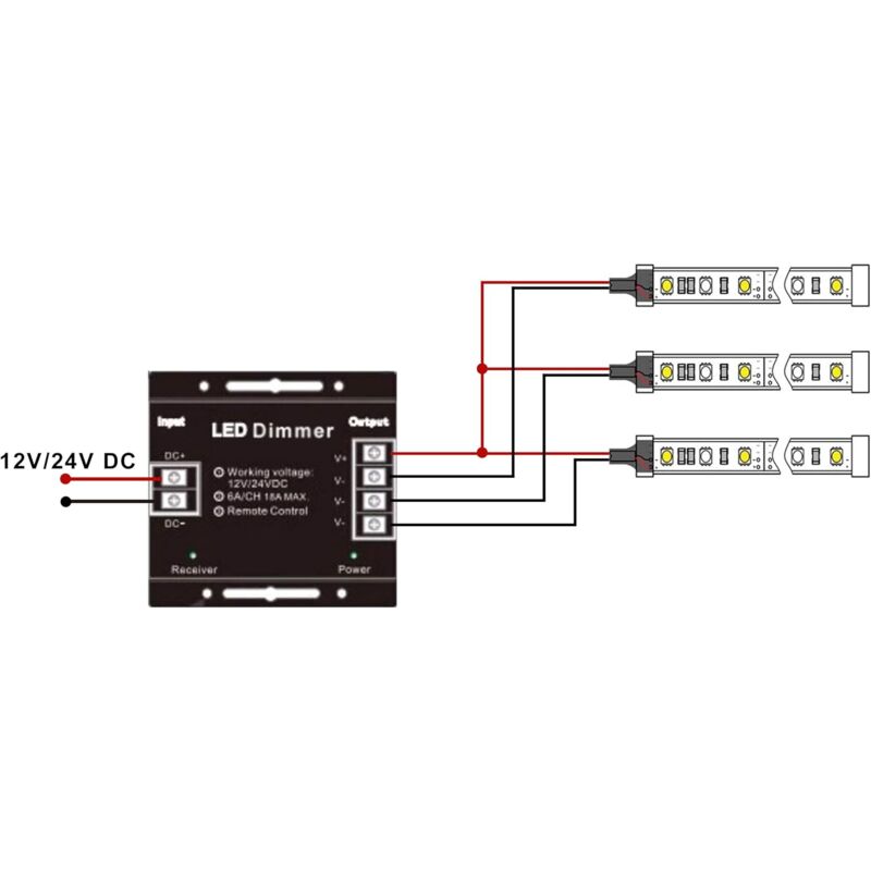 12V Wireless LED Touch LED Dimmer Switch - 12V Dc With Remote Control For All Dc Dimmable LED Lamps - 18A Wireless - Image 4