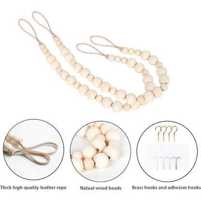2 Pieces Bohemian Curtain Holdbacks, Curtain Tiebacks, Curtain Holdbacks - For Wall, Farmhouse, Window, Bedroom, Dining - Image 3