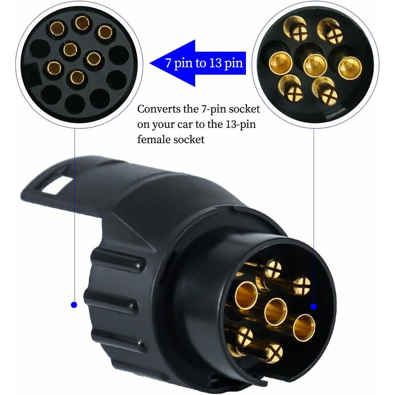 Trailer Plug Socket Adaptor,13 To 7 Trailer Towing Socket Adaptor For Trailer Truck Caravan Wagon - Image 3