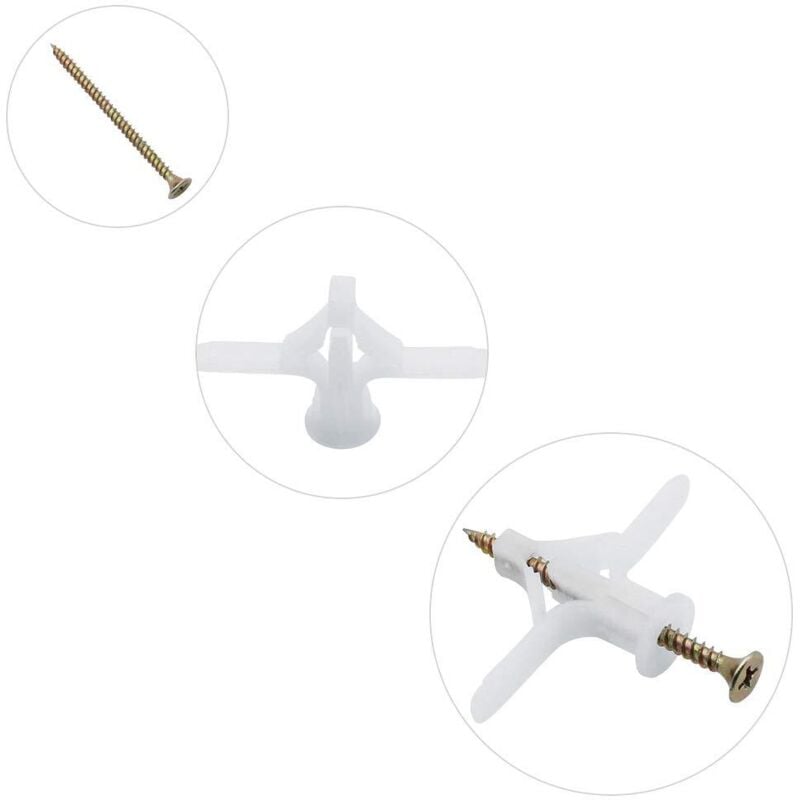 50 pcs Plasterboard Anchors Sets Plastic Expansion Pipe Aircraft Self Drilling Expansion Tube Anchors Used For Most - Image 2