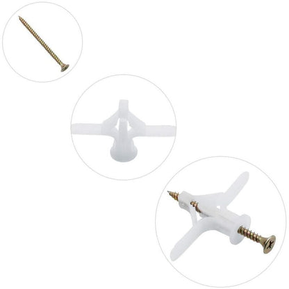 50 pcs Plasterboard Anchors Sets Plastic Expansion Pipe Aircraft Self Drilling Expansion Tube Anchors Used For Most - Image 2