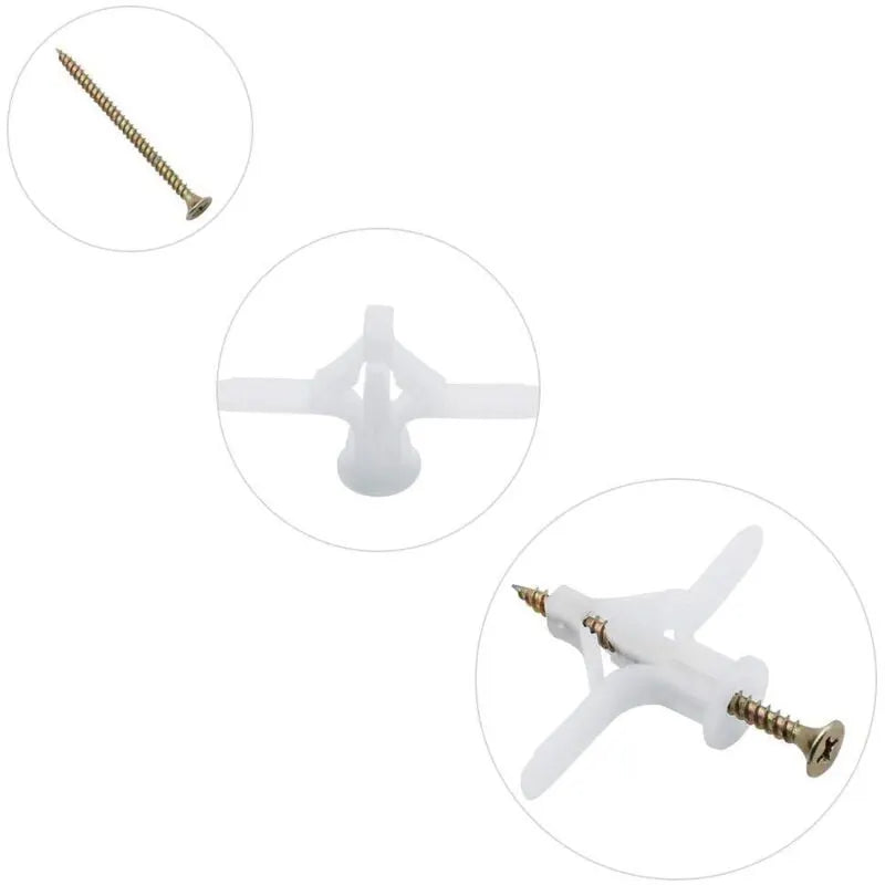 50 pcs Plasterboard Anchors Sets Plastic Expansion Pipe Aircraft Self Drilling Expansion Tube Anchors Used For Most - Image 2