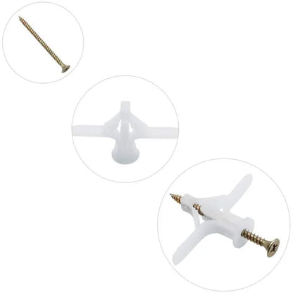 50 pcs Plasterboard Anchors Sets Plastic Expansion Pipe Aircraft Self Drilling Expansion Tube Anchors Used For Most - Image 2