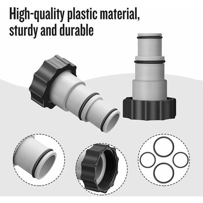 Replacement Hose Adapter With Clamp For Intex Above Ground Pool, 1.5" To 1.25" Hose Adapter For Threaded Pumps (2 pcs) - Image 3