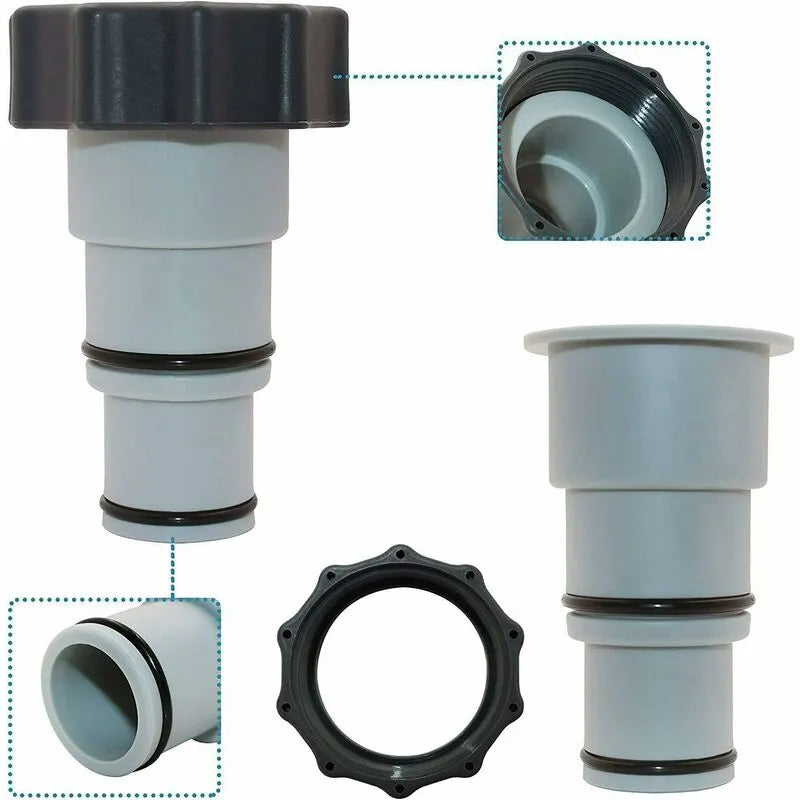 Replacement Hose Adapter With Clamp For Intex Above Ground Pool, 1.5" To 1.25" Hose Adapter For Threaded Pumps (2 pcs) - Image 4