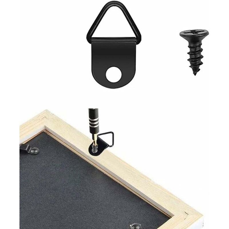 50 pcs Picture Hooks Picture Frame Hanger No Drilling Metal D Rings Frame Mounting For Picture Frame Mirror Fixing Wall - Image 2