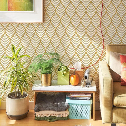 Modern Minimalist Yellow And White Geometric Pattern Wallpaper Waterproof Self-Adhesive Vinyl Film For Bathroom Living - Image 2