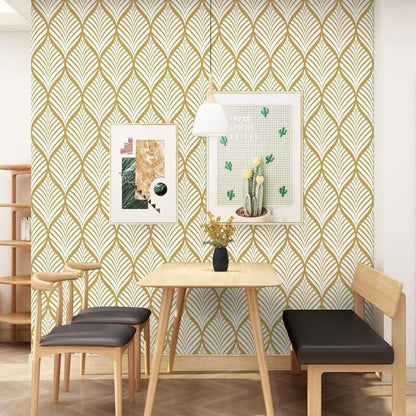 Modern Minimalist Yellow And White Geometric Pattern Wallpaper Waterproof Self-Adhesive Vinyl Film For Bathroom Living - Image 3