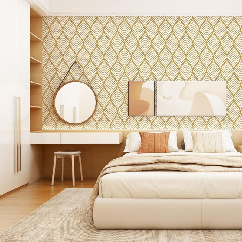 Modern Minimalist Yellow And White Geometric Pattern Wallpaper Waterproof Self-Adhesive Vinyl Film For Bathroom Living - Image 4