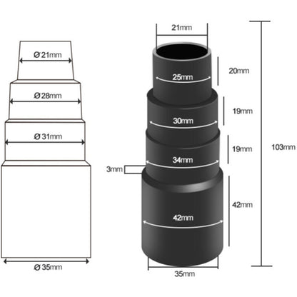 6 pcs Vacuum Hose Adapters, Vacuum Hose End Connector Adapters For Universal Shop Vacuums - Image 2