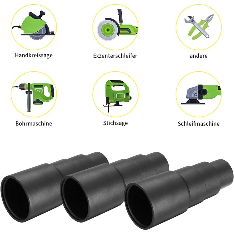 6 pcs Vacuum Hose Adapters, Vacuum Hose End Connector Adapters For Universal Shop Vacuums - Image 3