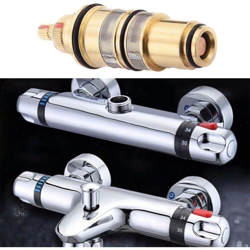 Brass Replacement Thermostatic Cartridge Shower Mixer Valve Bar Repair Kit Temperature Control For Shower Mixer Ba - Image 3