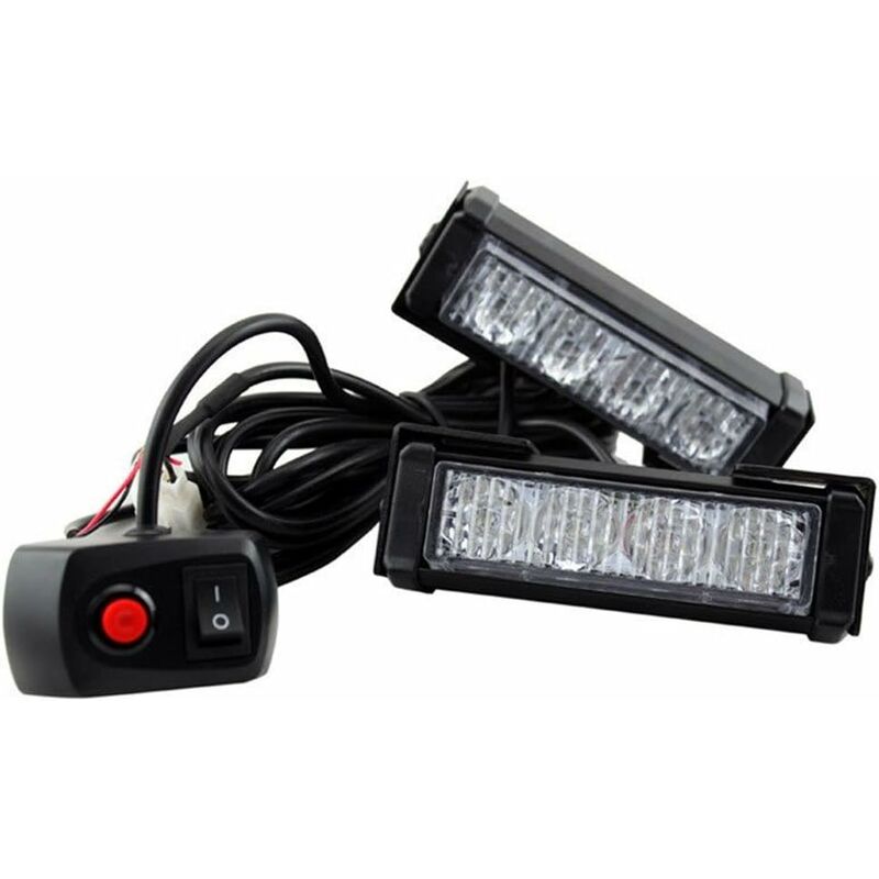 Strobe Lights, 2 pcs 8 LEDs Emergency Strobe Warning Lights Emergency Flashing Warning Lights 12V Universal For Car - Image 3