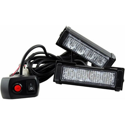 Strobe Lights, 2 pcs 8 LEDs Emergency Strobe Warning Lights Emergency Flashing Warning Lights 12V Universal For Car - Image 3