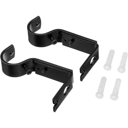 Adjustable Curtain ROd Wall Bracket, 2 Pack, Black - Image 3