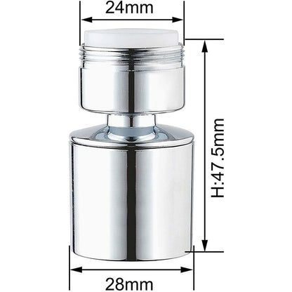 24Mm Dual Function Kitchen Faucet Aerator, Acs Certification, Chrome Male Thread (M24) - Image 4