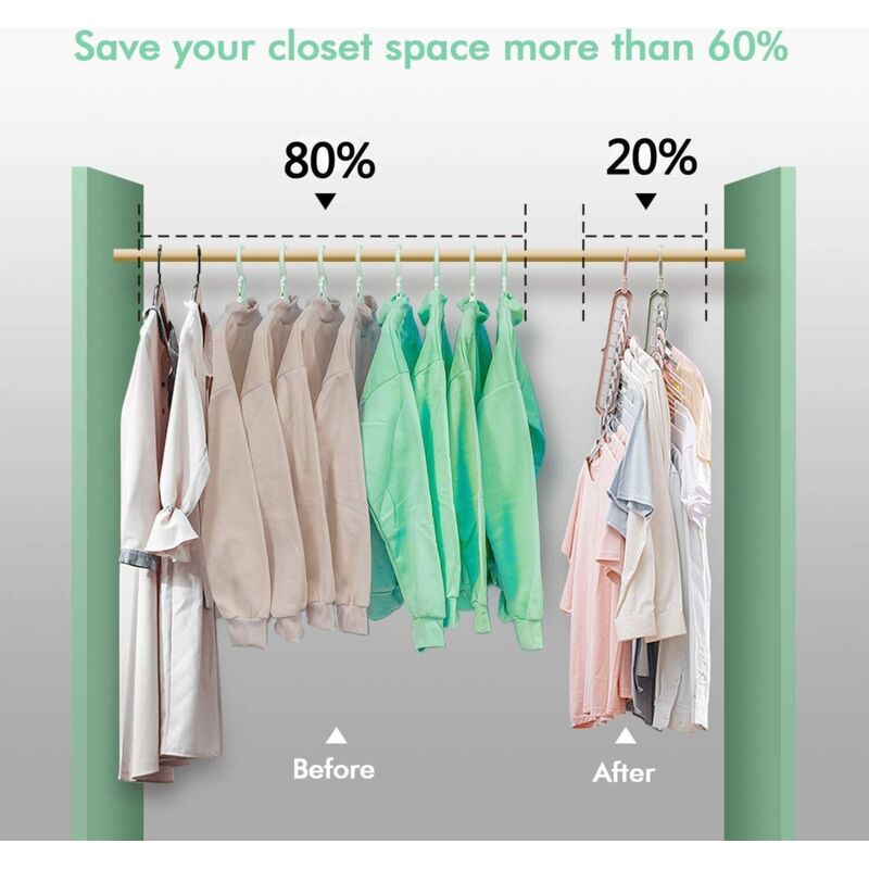 12 pcs Magic Hangers, Premium Quality Foldable Hangers, Multi-Function Space Saving Hangers, For Storing And Drying - Image 4