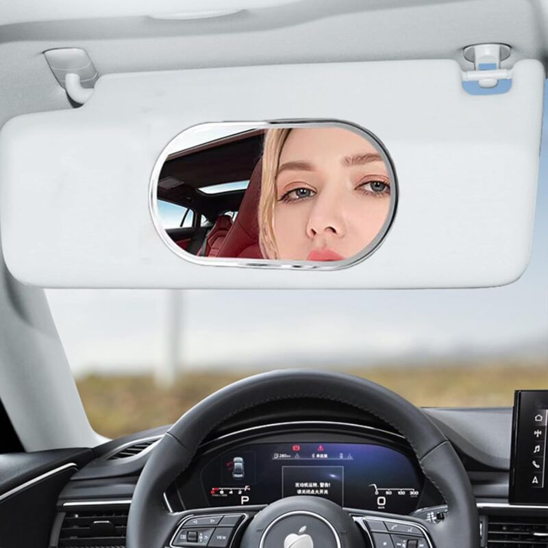 Car Sun Visor Mirror, Vehicle Makeup Mirror, Self-Adhesive Vanity Mirror For Truck, Suv (Oval) - Image 3
