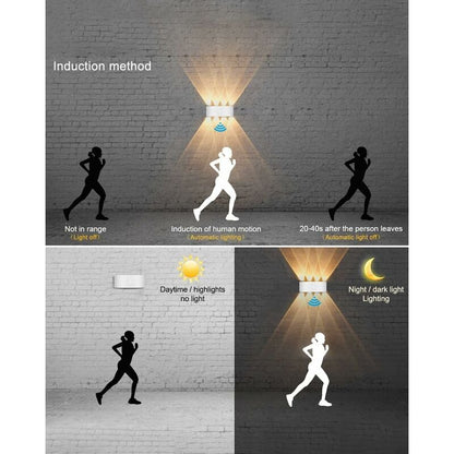 Outdoor Wall Light, 8W Indoor Motion Sensor Lamp, 3000K Warm White Bedroom Wall Light, Waterproof Ip65, Balcony, - Image 2