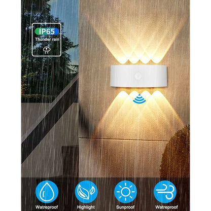 Outdoor Wall Light, 8W Indoor Motion Sensor Lamp, 3000K Warm White Bedroom Wall Light, Waterproof Ip65, Balcony, - Image 3