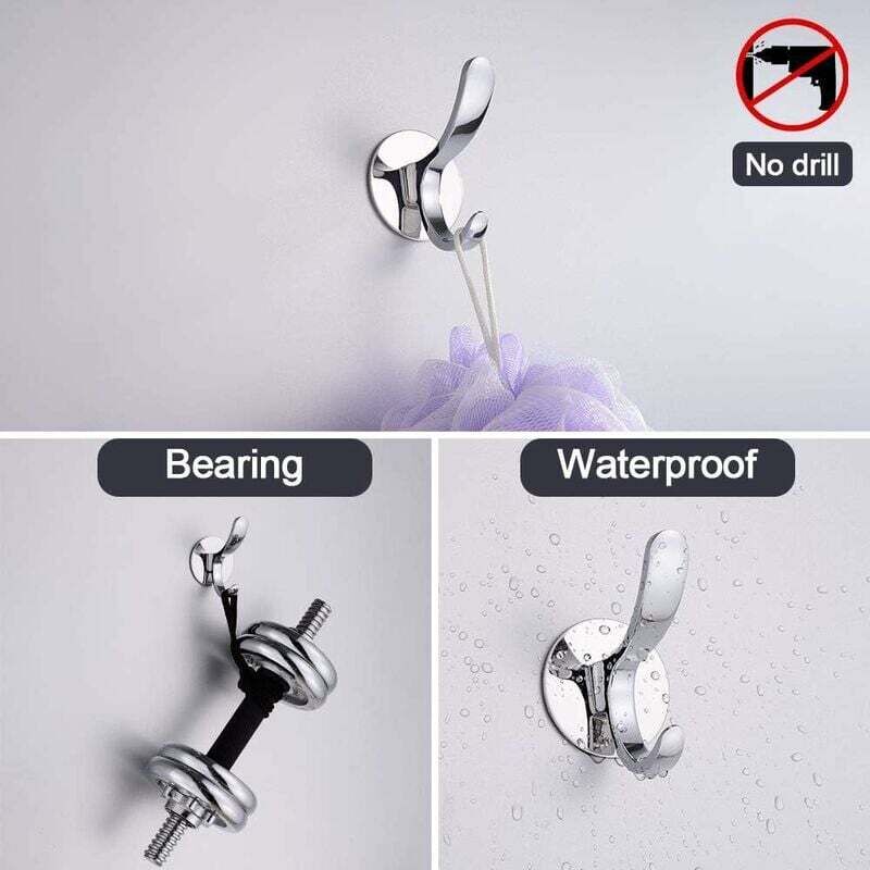 Coat Hook Wall Mounted Towel Hook Polished Stainless Steel Coat RObe Kitchen Tea Towel Hanger Without DAmaging The Wall - Image 2