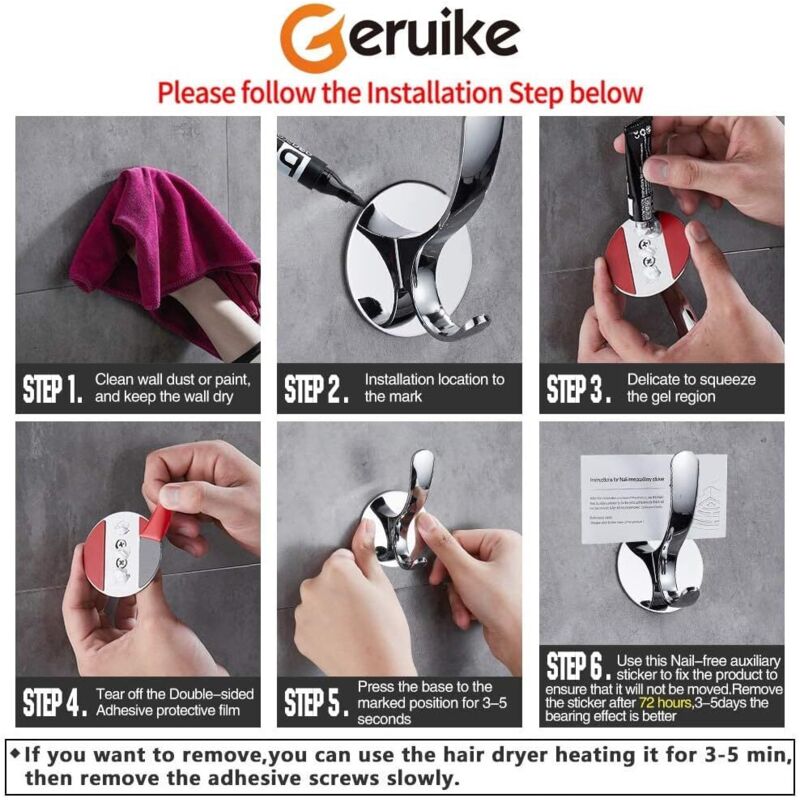 Coat Hook Wall Mounted Towel Hook Polished Stainless Steel Coat RObe Kitchen Tea Towel Hanger Without DAmaging The Wall - Image 4