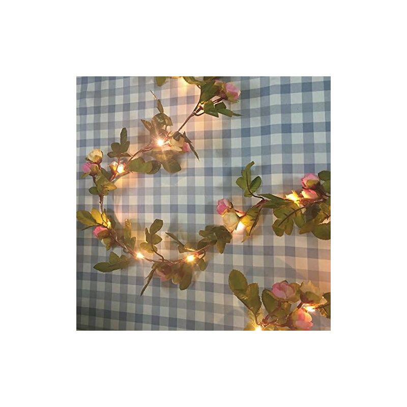 2 Meter 20 LED Flower Leaf String Lights Battery Operated Copper LED Fairy Lights For Wedding Party Event Decoration - Image 3