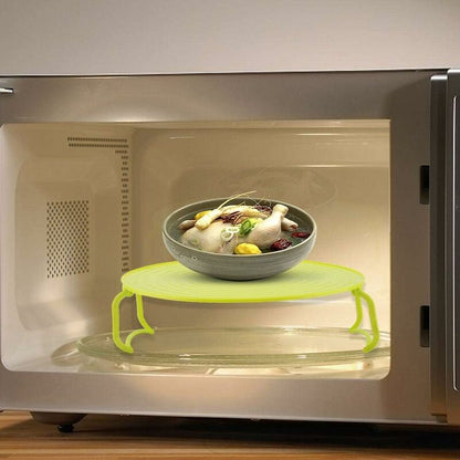 Microwave Oven Tray Holder Multifunctional Plastic Baking Tray Holder For Microwave Accessories With Handles And Plate, - Image 2