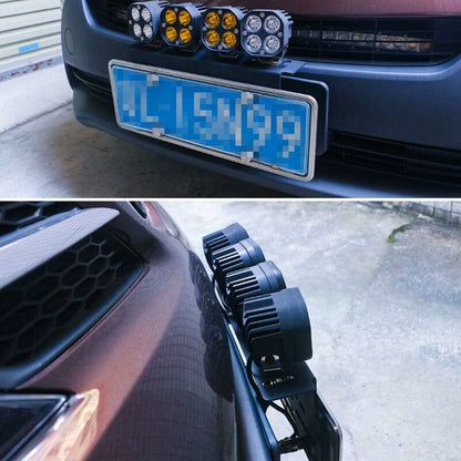 Universal Black Alloy License Plate Holder Front Bumper LED Bar And Work Lights License Plate Mounting Bracket For 4X4 - Image 4