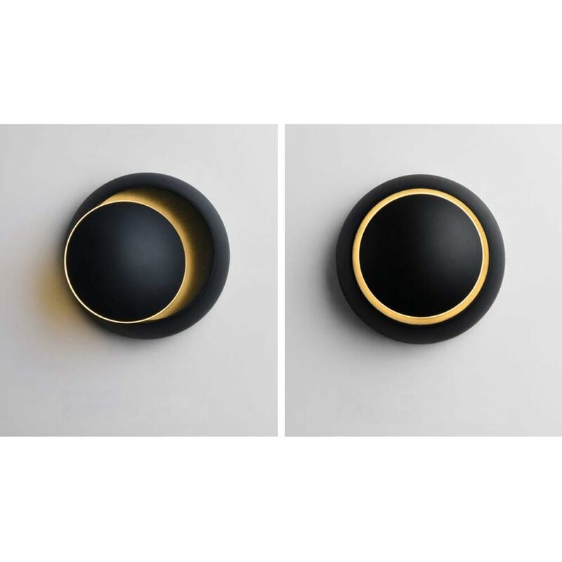 Indoor Wall Lights Warm White LED Wall Lamp 5W Modern Wall Light Warm White Creative Eclipse 2 In 1 Iron Wall Sconce - Image 4