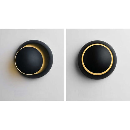 Indoor Wall Lights Warm White LED Wall Lamp 5W Modern Wall Light Warm White Creative Eclipse 2 In 1 Iron Wall Sconce - Image 4