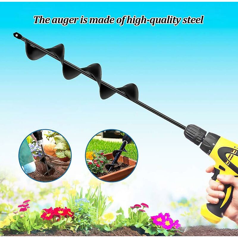 Garden Auger, Spiral Drill Gardening Tool For Planting Trees/Shrubs/Twist Drill/Planting Auger - 4×22Cm - Image 3