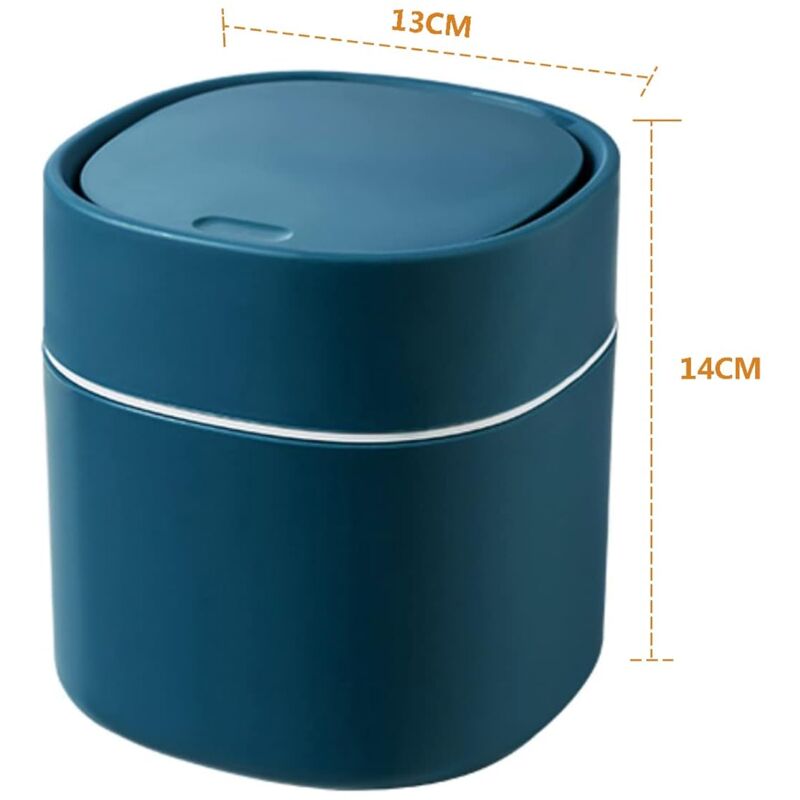 Tabletop Trash Can With Lid, Mini Plastic Trash Can, Small Tabletop Trash Can For Bedrooms, Dining ROoms, Bathrooms, - Image 2