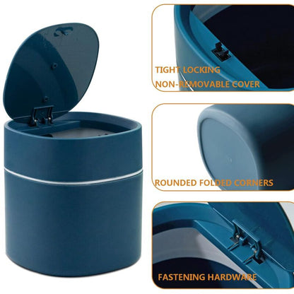 Tabletop Trash Can With Lid, Mini Plastic Trash Can, Small Tabletop Trash Can For Bedrooms, Dining ROoms, Bathrooms, - Image 3