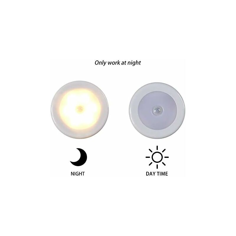 Wireless LED Motion Sensor Light For Closet, Stairs, Hallway, Kitchen, Bedroom (6 pcs) (White Shell (Warm Light) - Image 3