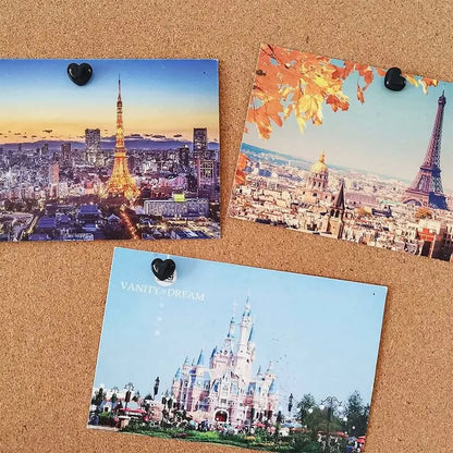100 pcs Black Heart Shape Push Pins With Steel Point For Pictures And Walls - Image 3