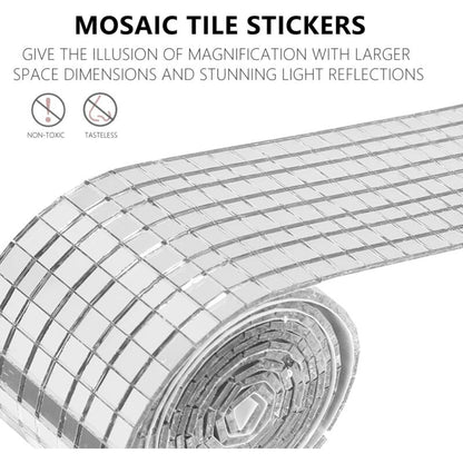 ROll Self Adhesive Glass Mini Square Silver Mirror Mosaic Tiles Sticker Mosaic Tiles Mirror Wall Sticker For Diy Crafts - Image 4