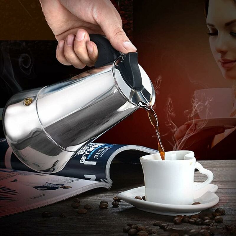 12-Cup Italian Coffee Maker In Stainless Steel, Suitable For All Types Of Hobs, 12 Cups - Image 2