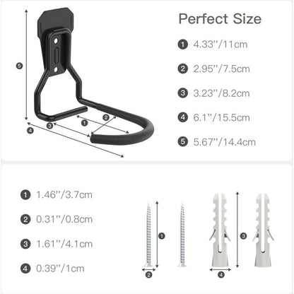 4 Pack Bike Hooks, Iron Hanger Holders, Heavy Duty L-Shaped Storage Wall Mount, Practical Vertical Bicycle Rack For - Image 4