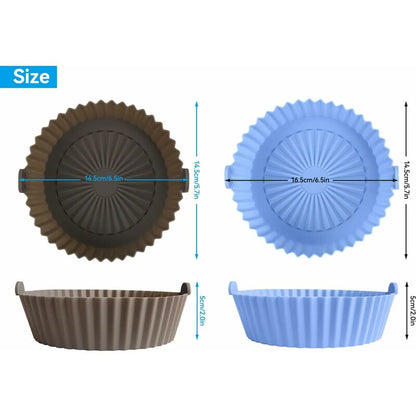 2 pcs Silicone Basket Air Fryer Accessories, Reusable Silicone Basket 16X14Cm For Airfryer, Microwave, Cake Pan, - Image 2