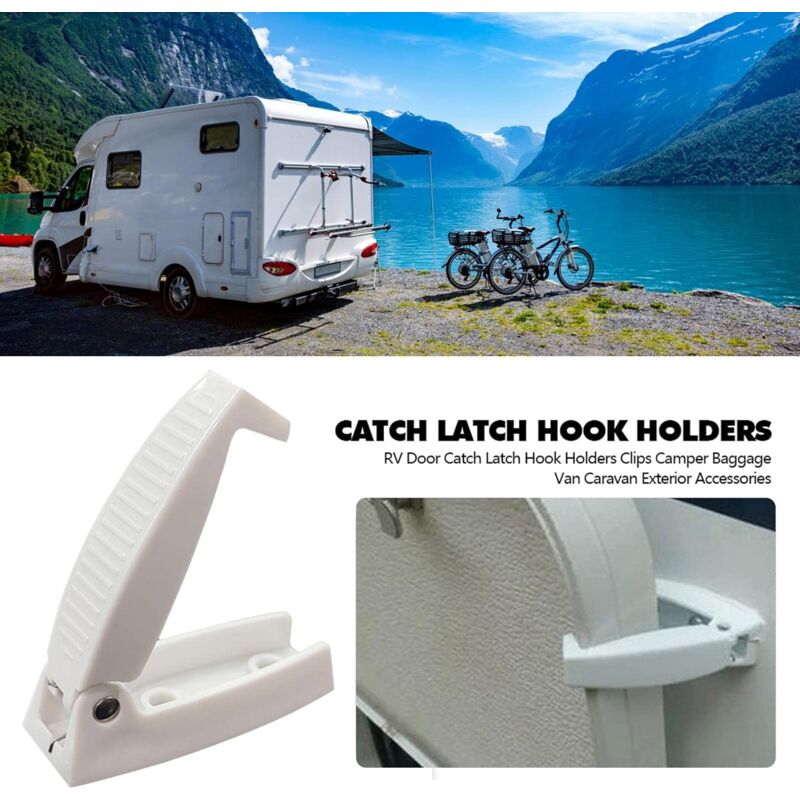 Rv Door Latch Holder Hook Storage For Rv Trailer, Durable Material And Simple Installation, Rv, Trailer, White - Image 3