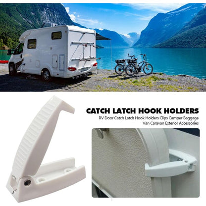 Rv Door Latch Holder Hook Storage For Rv Trailer, Durable Material And Simple Installation, Rv, Trailer, White - Image 3
