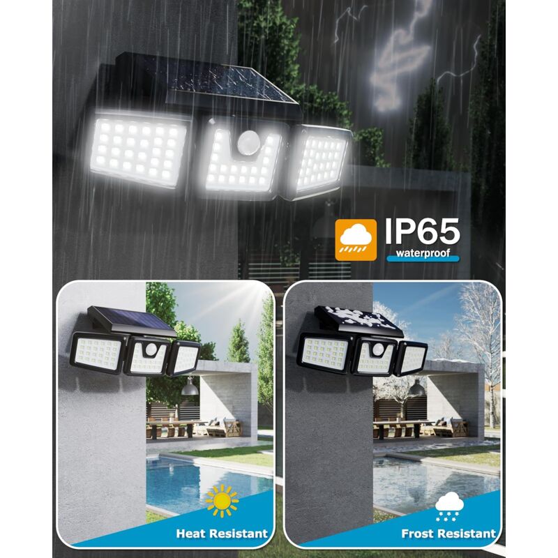 3-Head Solar Spotlight With Motion Detector - Image 4