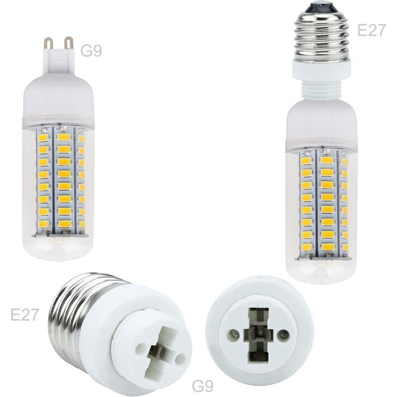 4X Lamp Socket Adapter E27 To G9 In White - 4 pcs Set Reformatting Converters For Lamp Sockets For Incandescent, LED, - Image 3